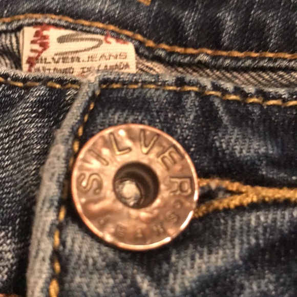 ❤️ (19) Ladies silver jeans, super unique, great pockets. Size 26 x 32 - Picture 8 of 10